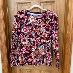 Talbots paisley print tee